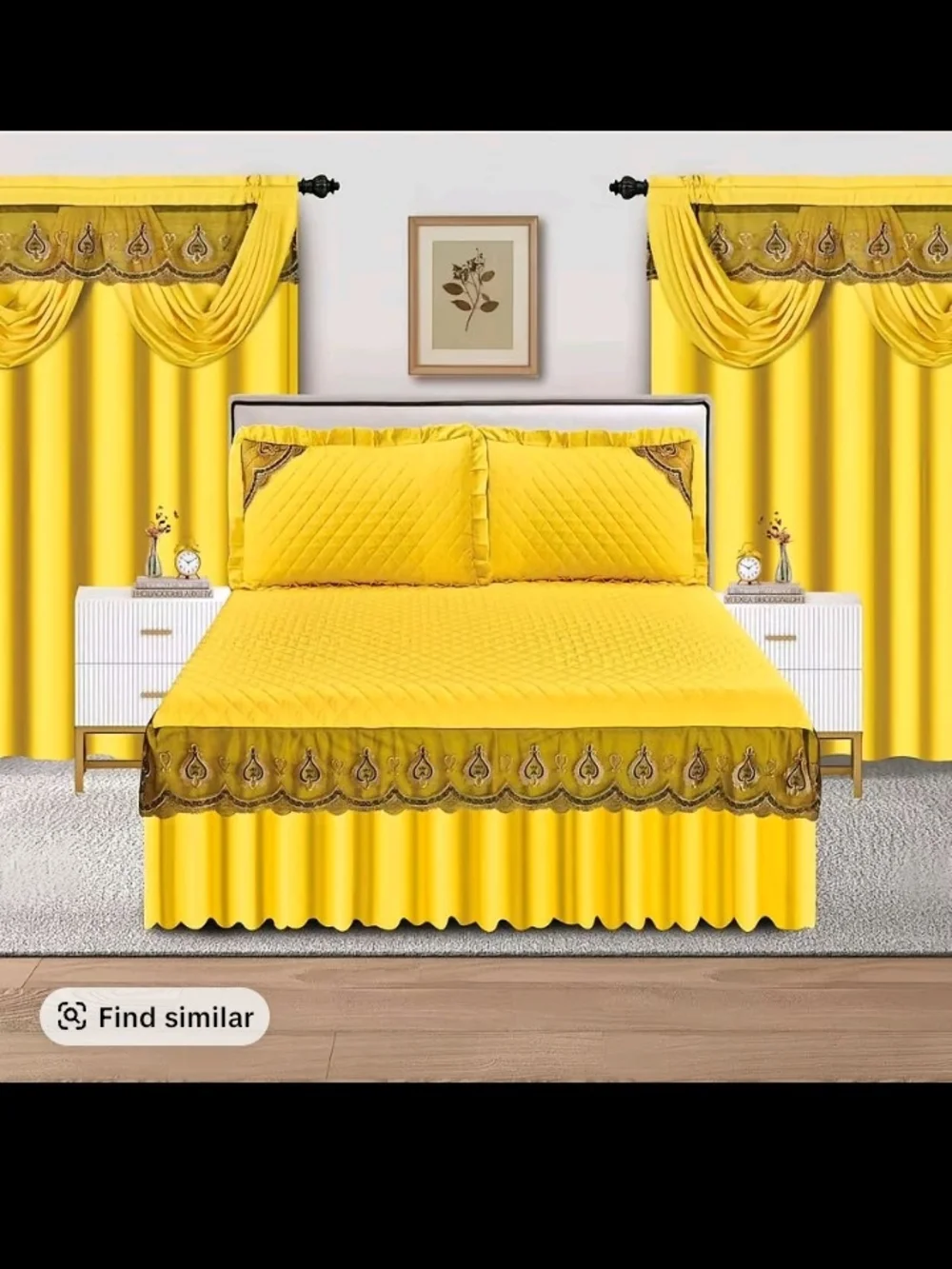 Bedspread 5pc Set with Decorative Embroidered Trim